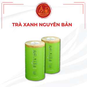 Trà Xanh Nguyên Bản Cầu Tre Việt Lon Tròn Nắp Gỗ 85g